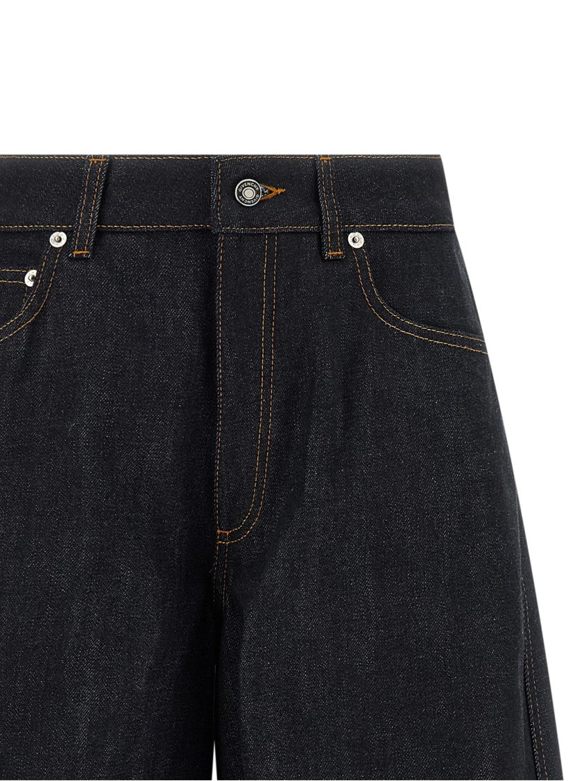 Givenchy Flared Black Denim Jeans With Stitched Turn-Up And Contrast Stitching