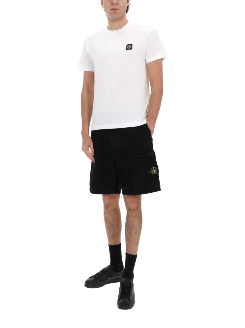 Stone Island Neutral Cargo Multiple Pockets Cotton Shorts