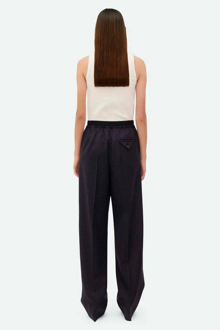 Bottega Veneta Navy Straight-Leg Wool Pants