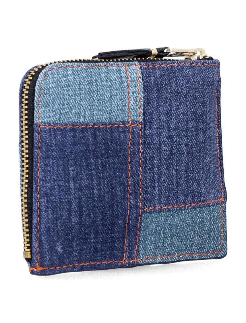 Comme Des Garçons Denim Effect Leather Zip Wallet