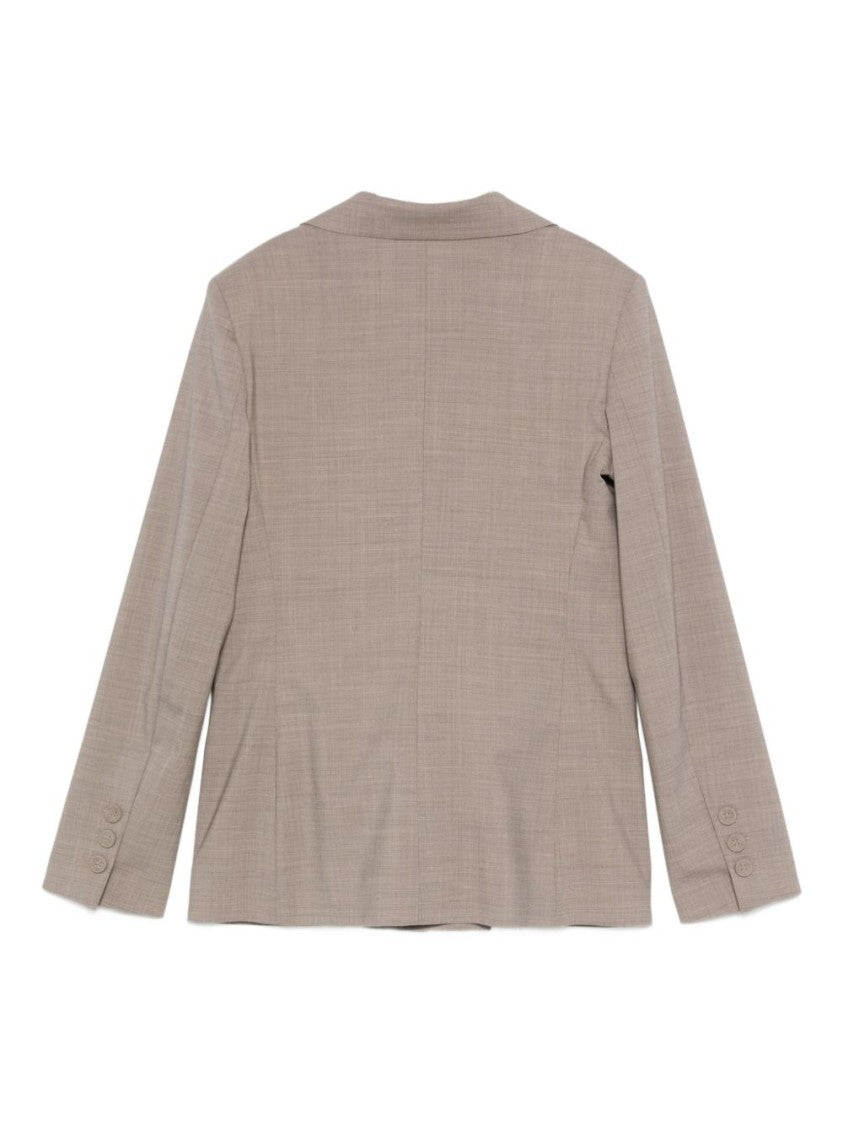 Dexterior Double-Breasted Brown Wool Blend Jacket