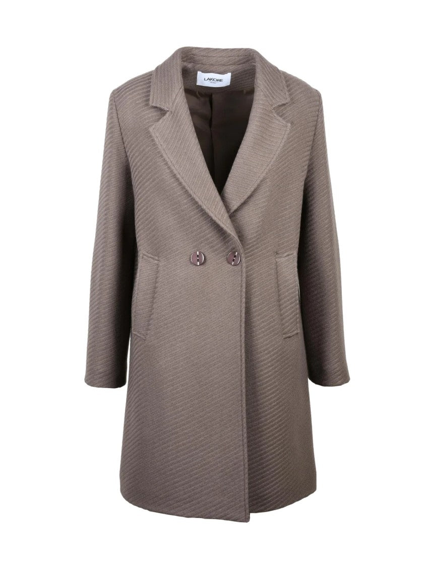 Lakore Turquoise Double-Breasted Wool-Blend Coat