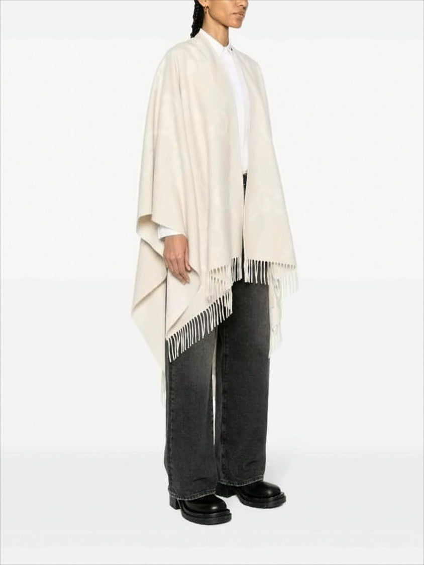 Gucci Flowing Cashmere Cape With Fringed Edges