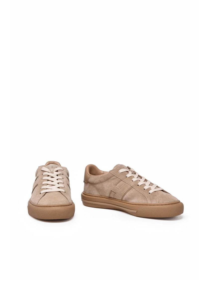 Hogan Beige Leather Suede Sneakers