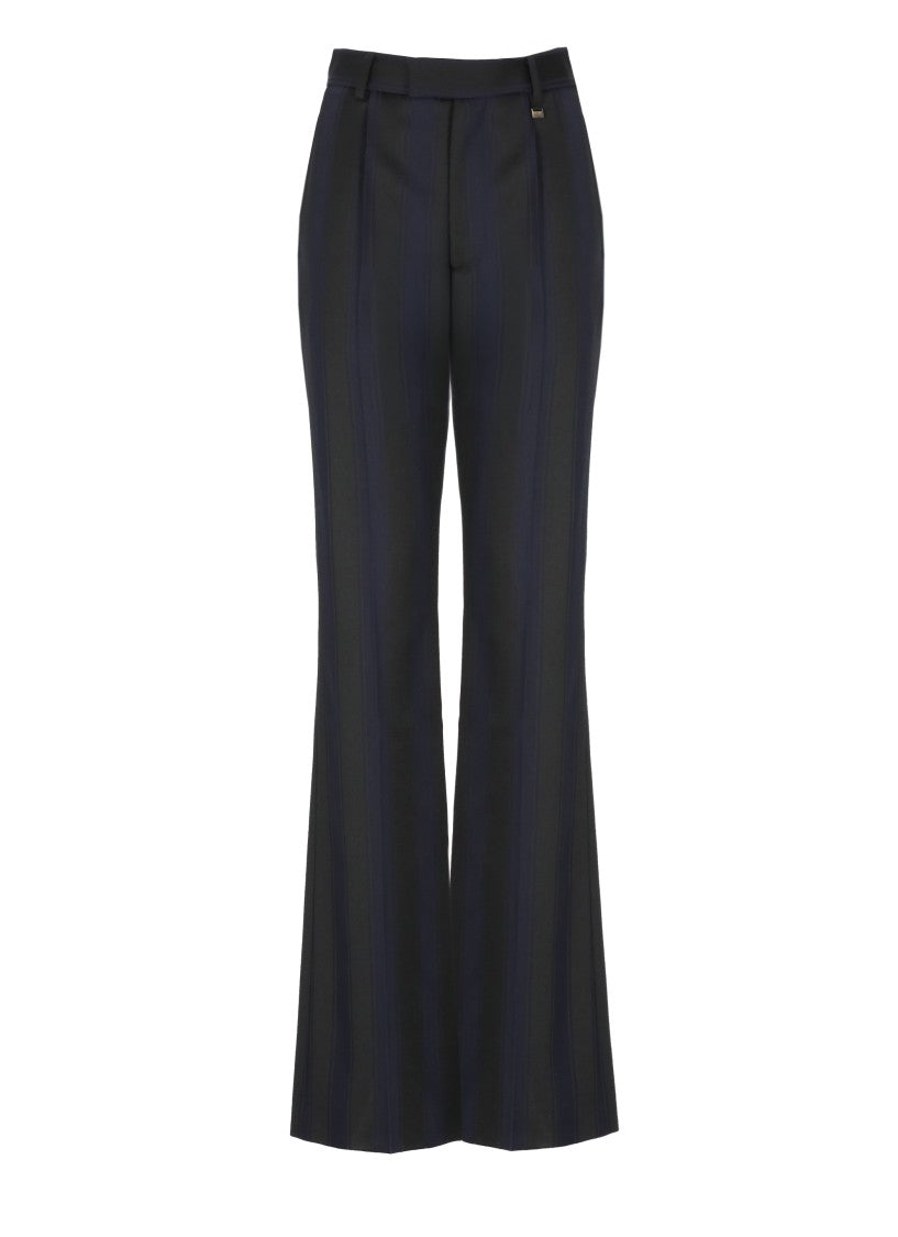 Vivienne Westwood Blue Ray Striped Tailored Wide-Leg Wool Pants
