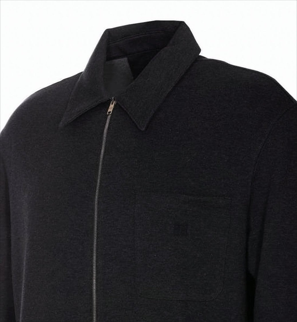 Givenchy Black Bomber Jacket With Minimalist Design And Classic Collar