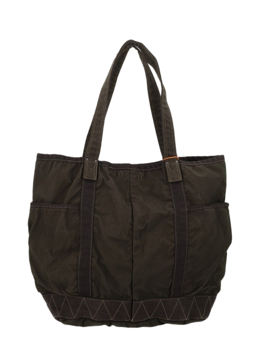 Porter-Yoshida & Co. Green Nylon-Cotton Multi-Pocket Tote Bag