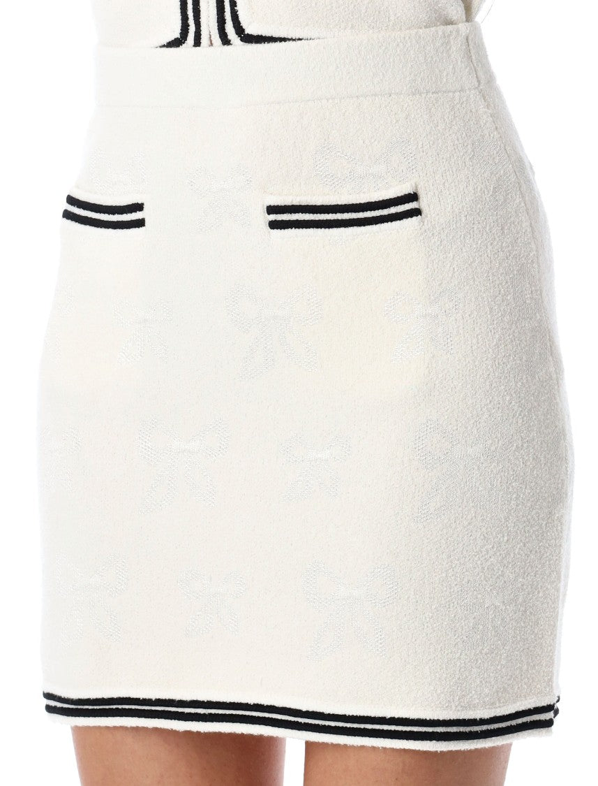 Self-Portrait Bow Jacquard Mini Skirt