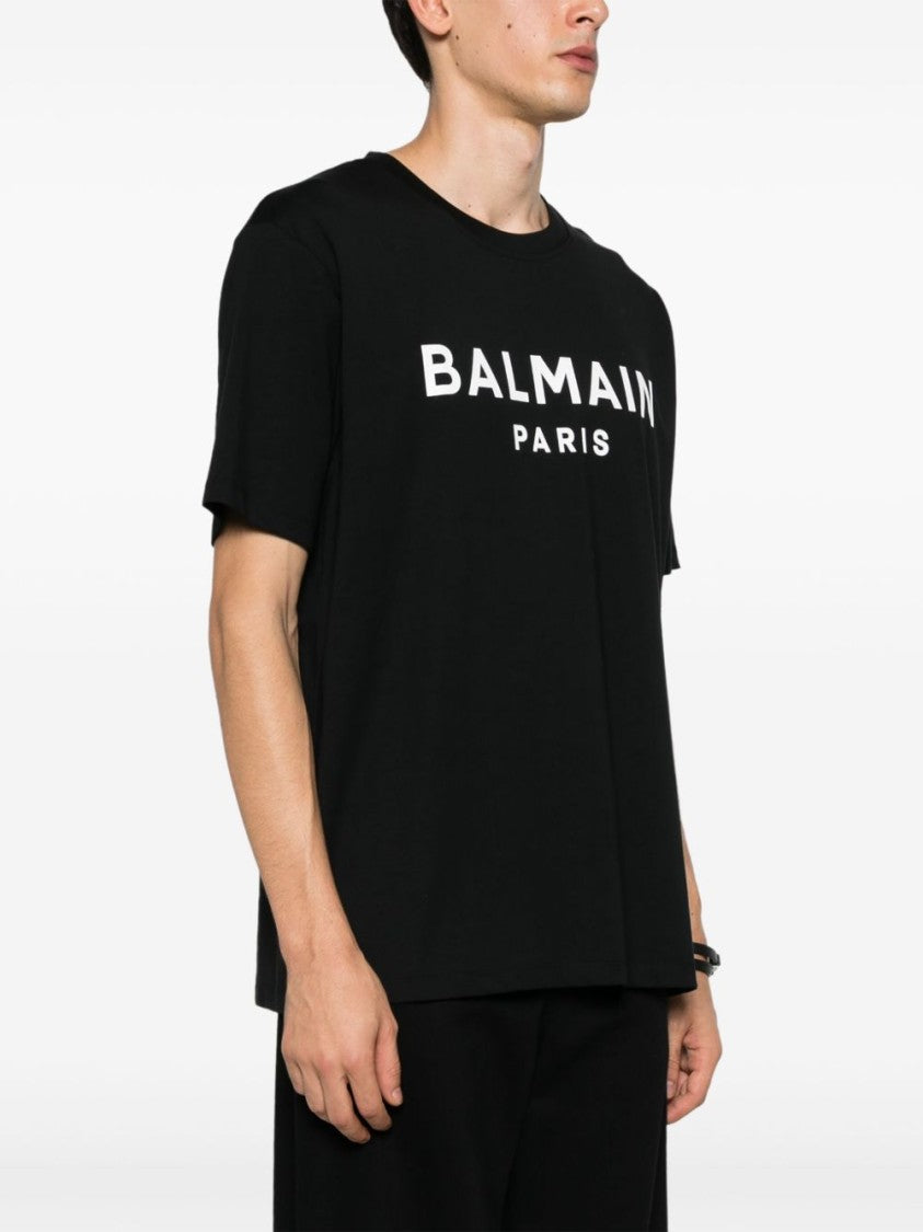 Balmain Cotton Jersey T-Shirt With Logo Print And Classic Fit