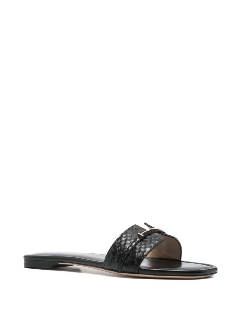 Tom Ford Embossed Finish Open Toe Sandals With Hardware Detail