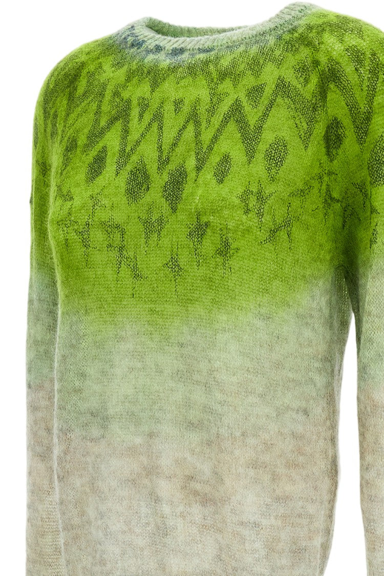 Rohka Gradient Wool Blend Sweater With Ribbed Finish