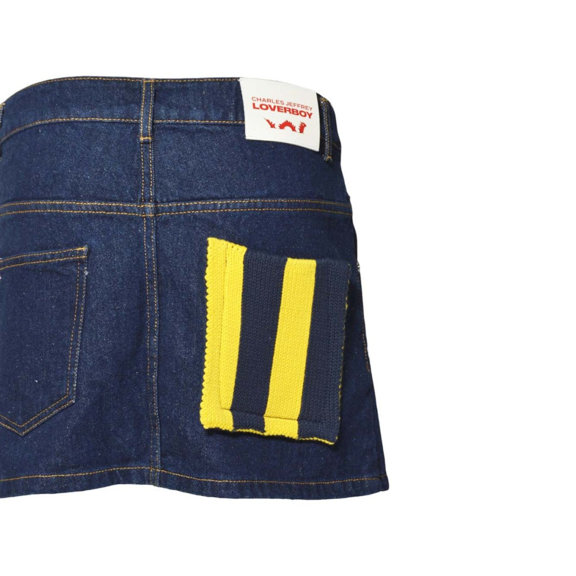 Charles Jeffrey Loverboy Mini Skirt In Blue Denim