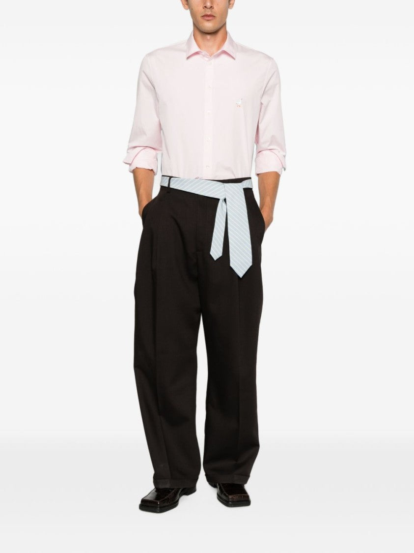 Moschino Embroidered Silk-Nylon Shirt - Light Pink