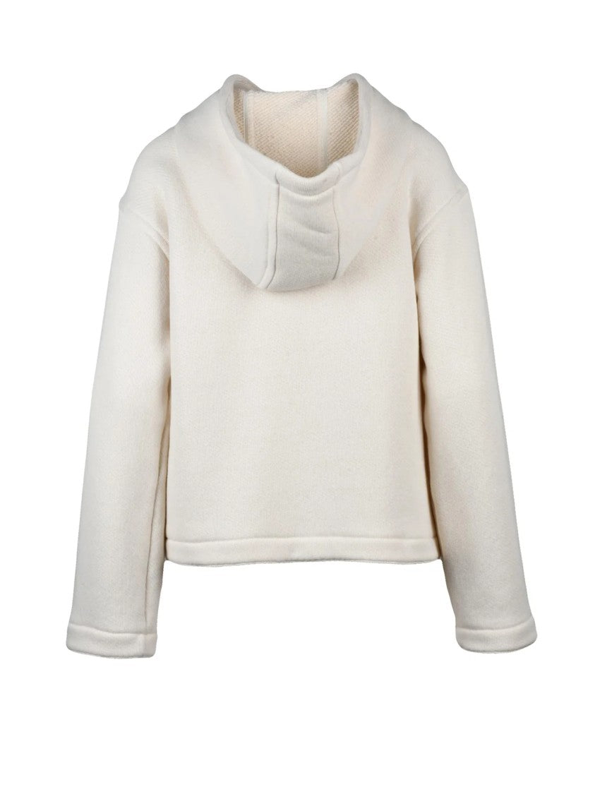 Max Mara Cotton Blend Sweatshirt With Subtle Embroidered Logo