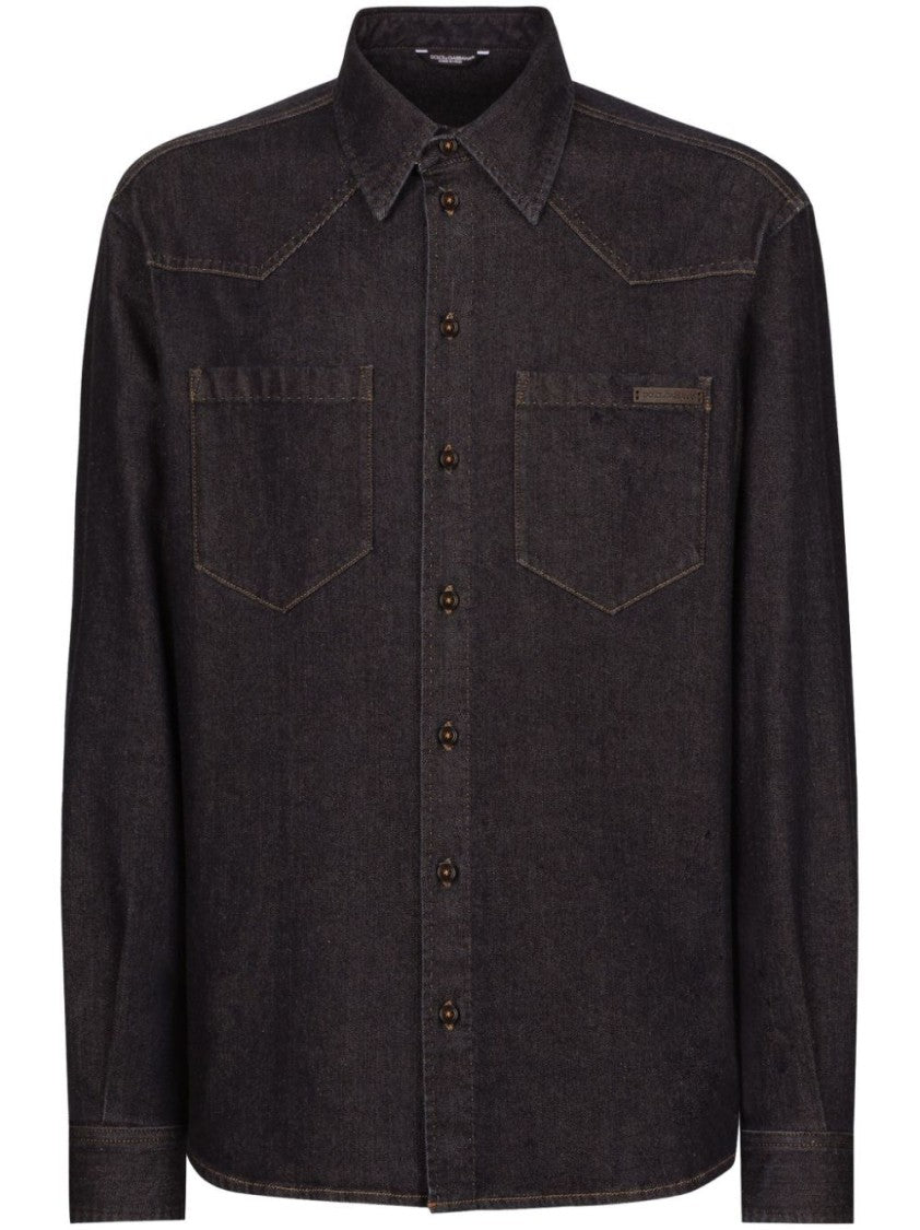 Dolce & Gabbana Classic Button-Down Denim Shirt
