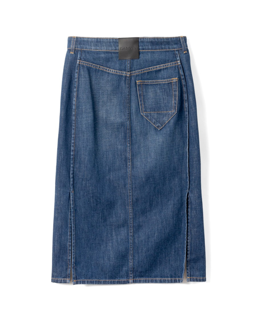Lanvin Mid-Length Denim Skirt