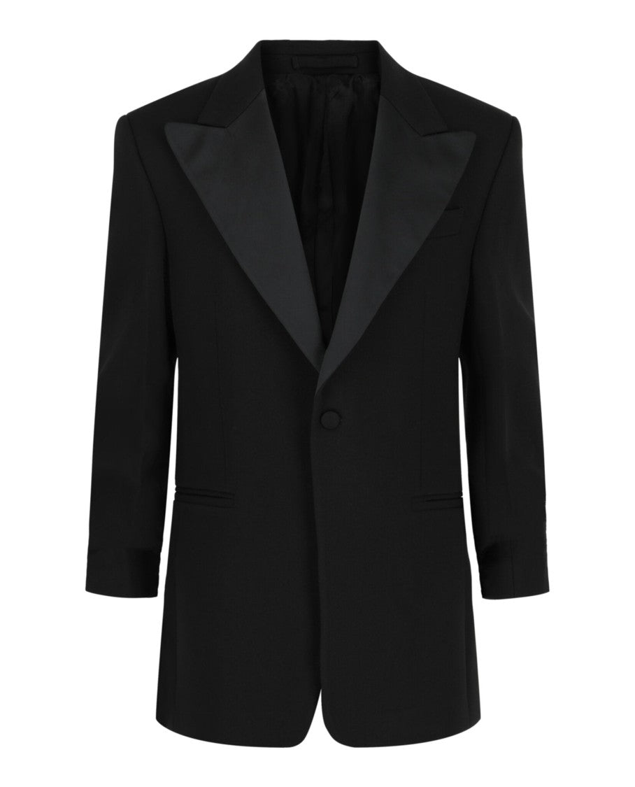 Ferragamo Silk Peaked Lapel Blazer