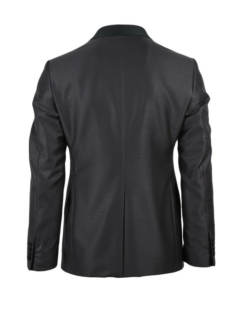 Luigi Bianchi Satin Finish Wool Jacket With Button Closure And Tailored Fit