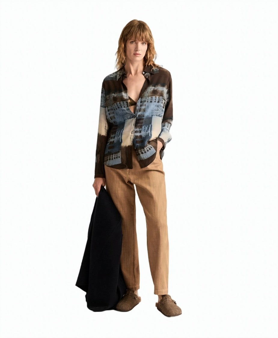 Momonì Meudon Oversized Printed Silk Crêpe De Chine Shirt