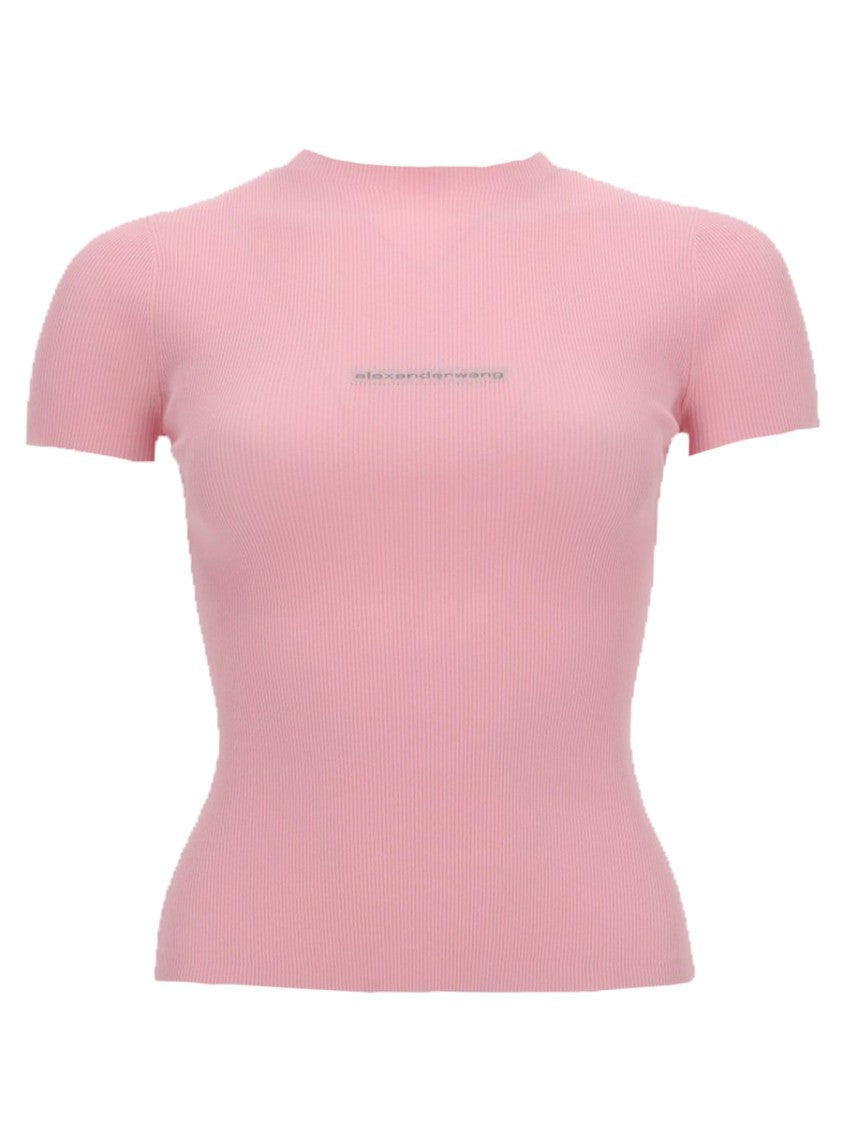 Alexander Wang Ribbed Fitted Short-Sleeve Top