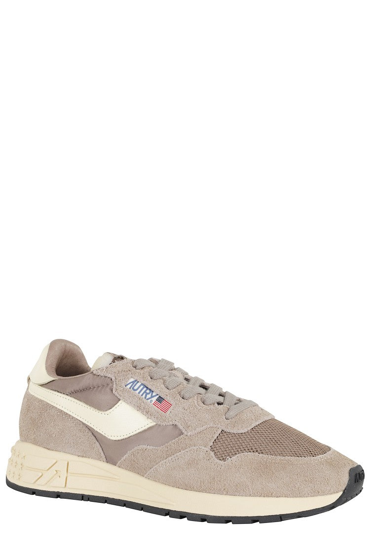 Autry Brown Reelwind Low Side-Logo Suede Sneakers