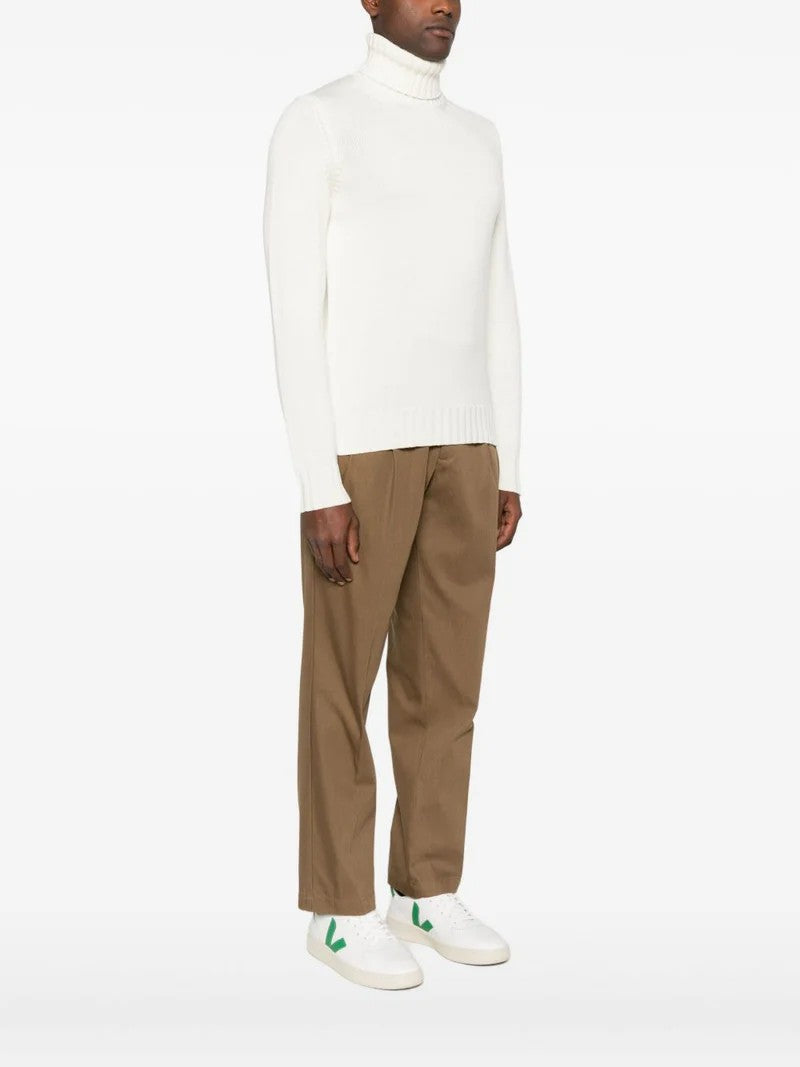 Filippo De Laurentiis Refined Turtleneck Sweater In Creamy Off-White Merino Wool