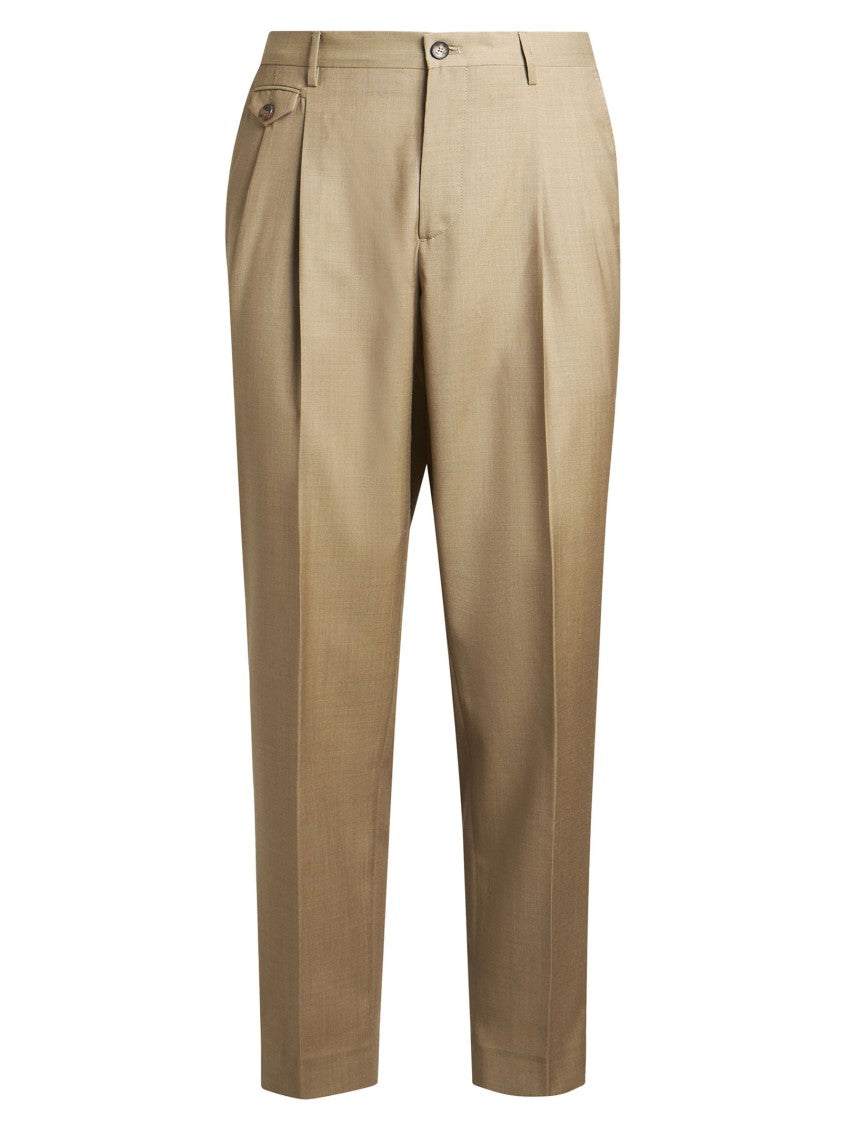 Etro Beige Straight-Leg Trousers