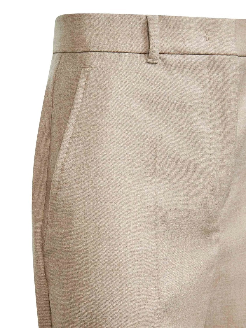 Max Mara Light Beige Lambro Straight-Leg Trousers