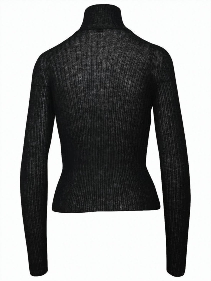 Saint Laurent Ribbed Black Turtleneck With Fitted Silhouette