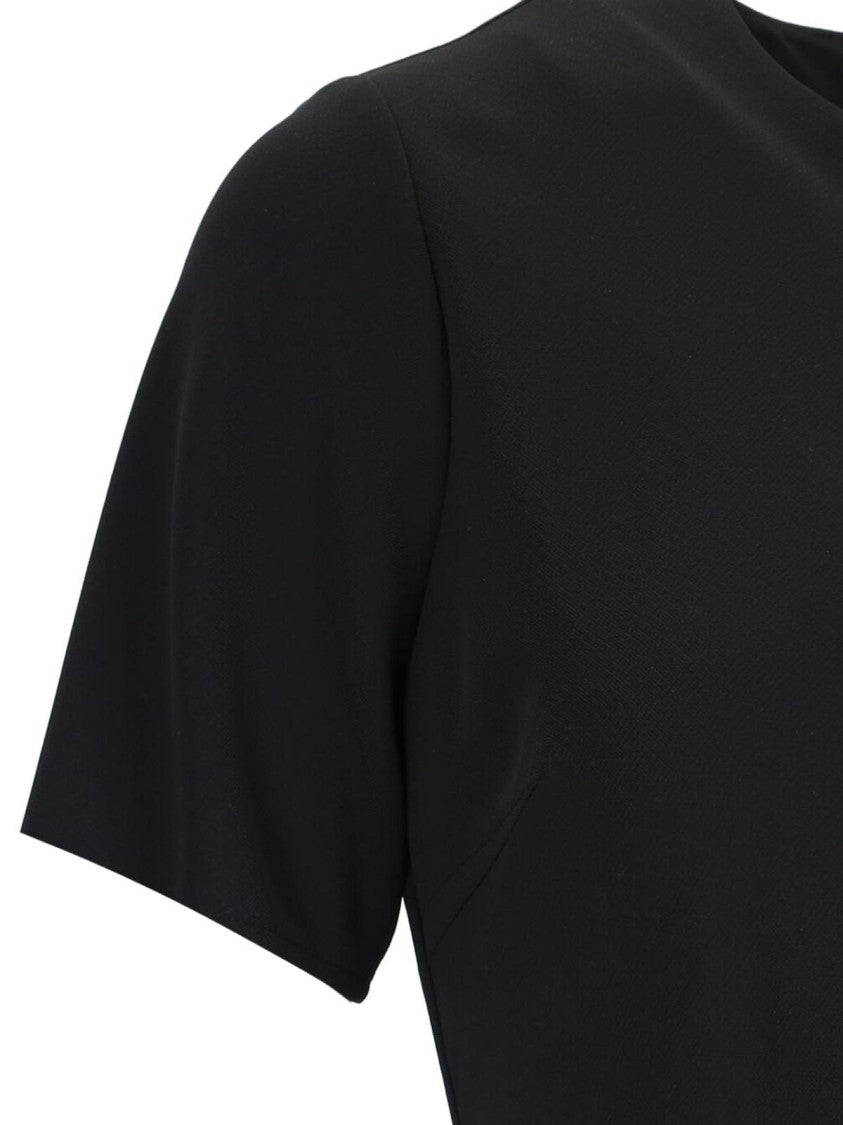 Calvin Klein Classic Black Midi Dress With Fitted Bodice And Flared Skirt