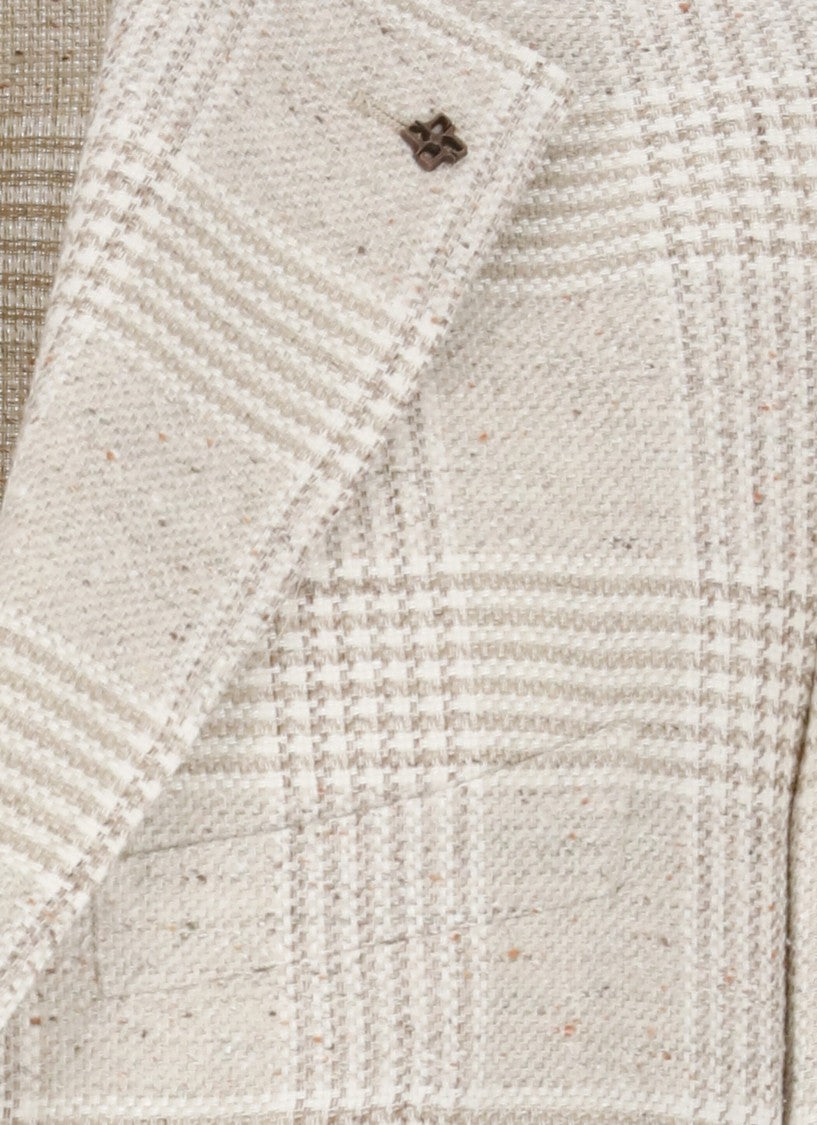 Tagliatore Beige Check Pattern Jacket