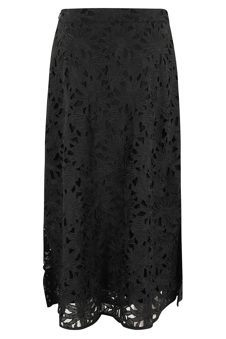 Farm Rio Flowered Long Floral Lace Skirt