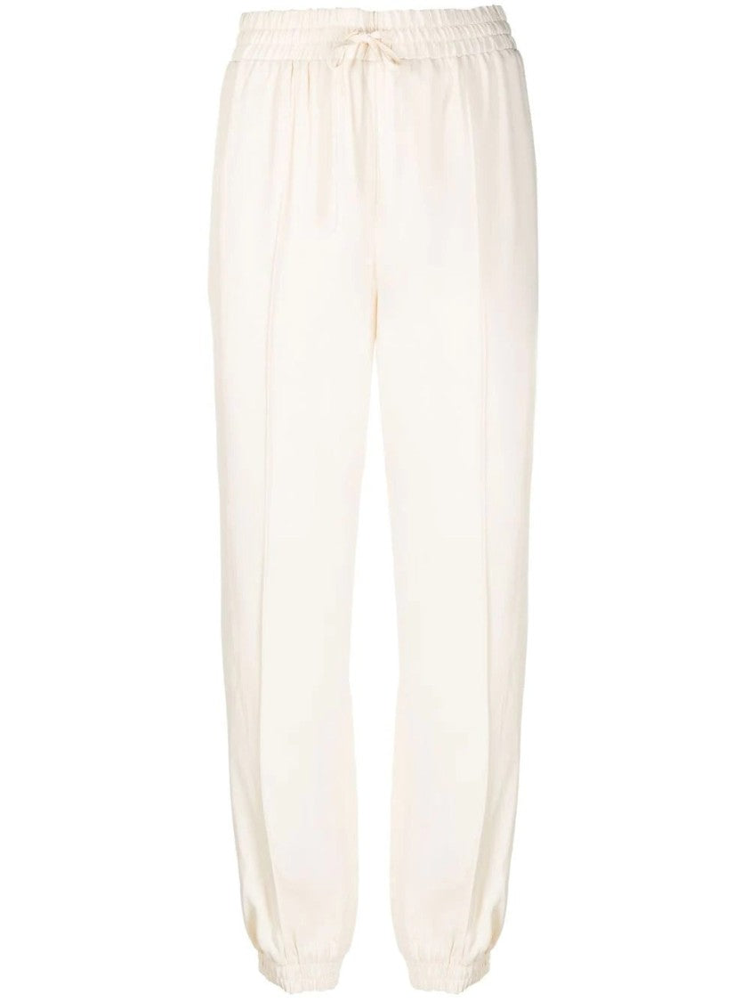 Jil Sander Relaxed Fit Beige Trousers With Elastic Waistband