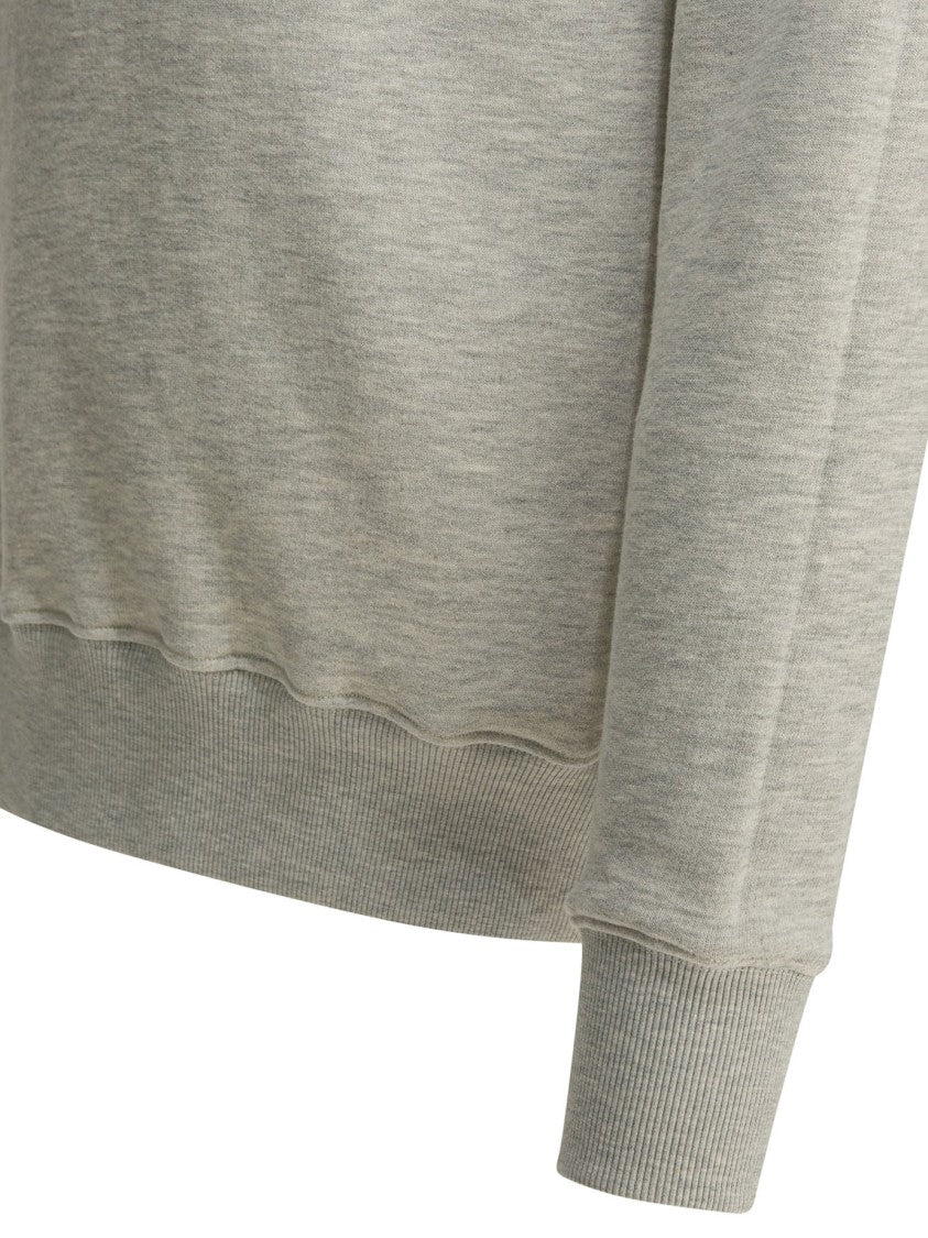 Autry Light Grey Hoodie With Drawstring And Subtle Logo