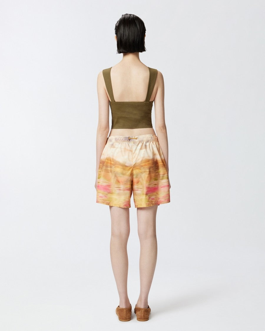 Pinko Cropped Linen Blend Breathable Top