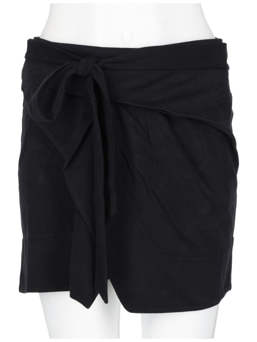 Isabel Marant Wrap-Style Black Skirt With Front Tie Detail