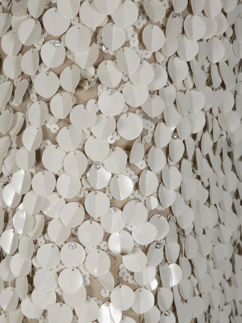 Parosh Fitted White Skirt