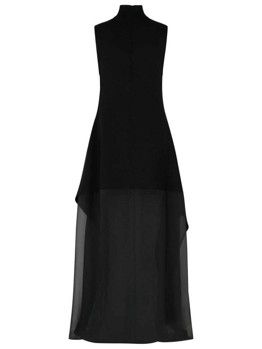 Sportmax Viscose Knit Dress With Black Silk Georgette Skirt
