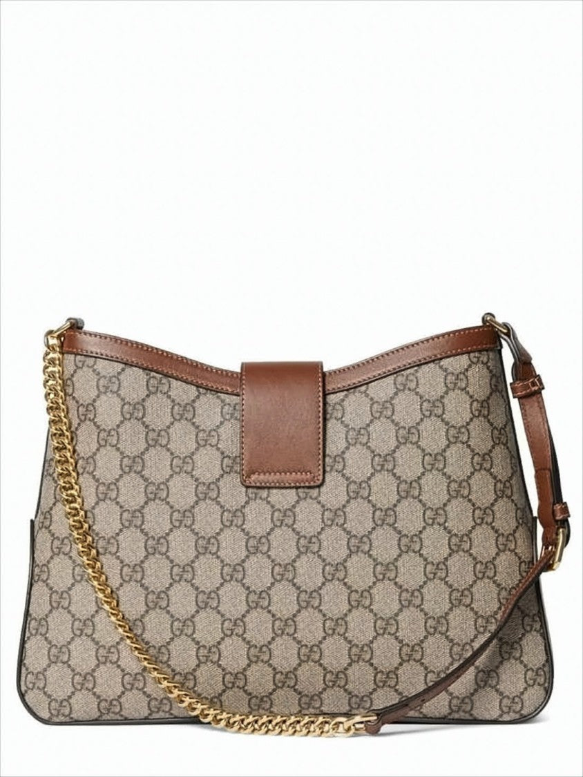 Gucci Structured Monogram Canvas Shoulder Bag
