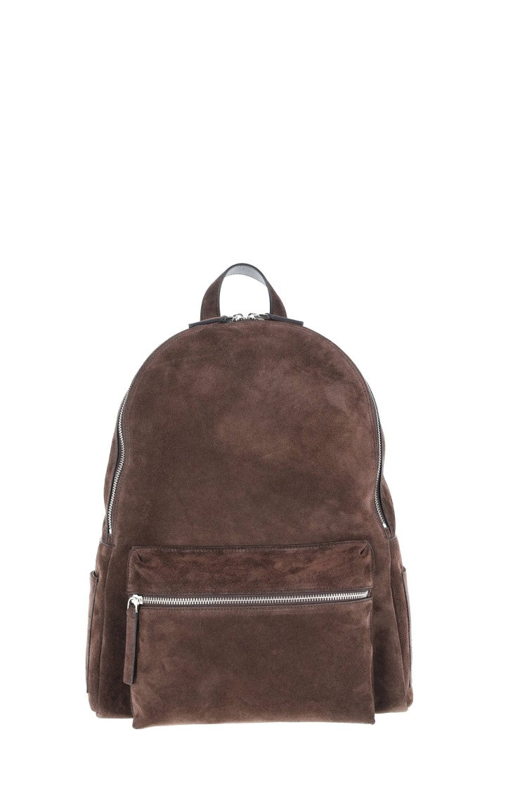 Orciani Suede Leather Handcrafted Urban Backpack