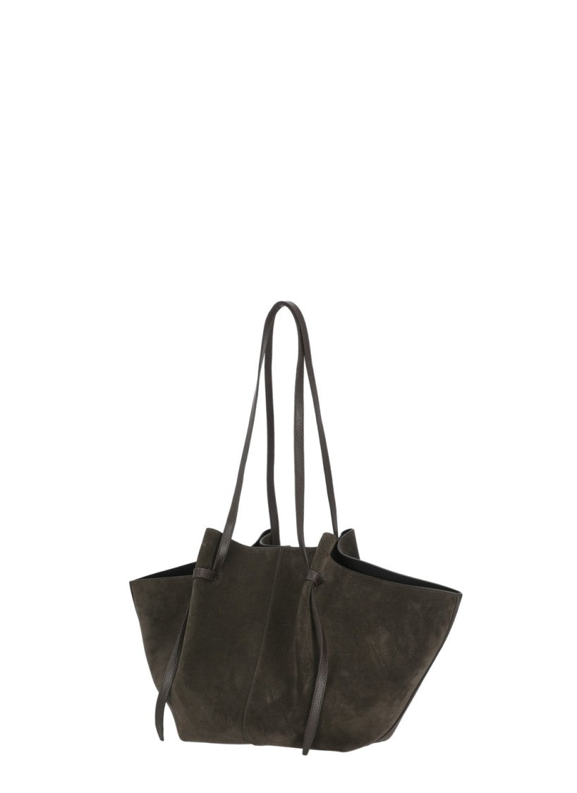 Yuzefi Winged Suede Leather Mochi Bag With Adjustable Handles
