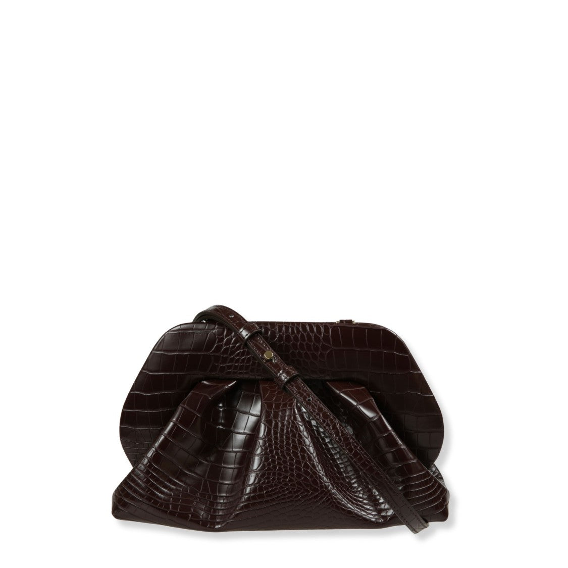 Themoirè Structured Croco-Embossed Handbag With Top Handle