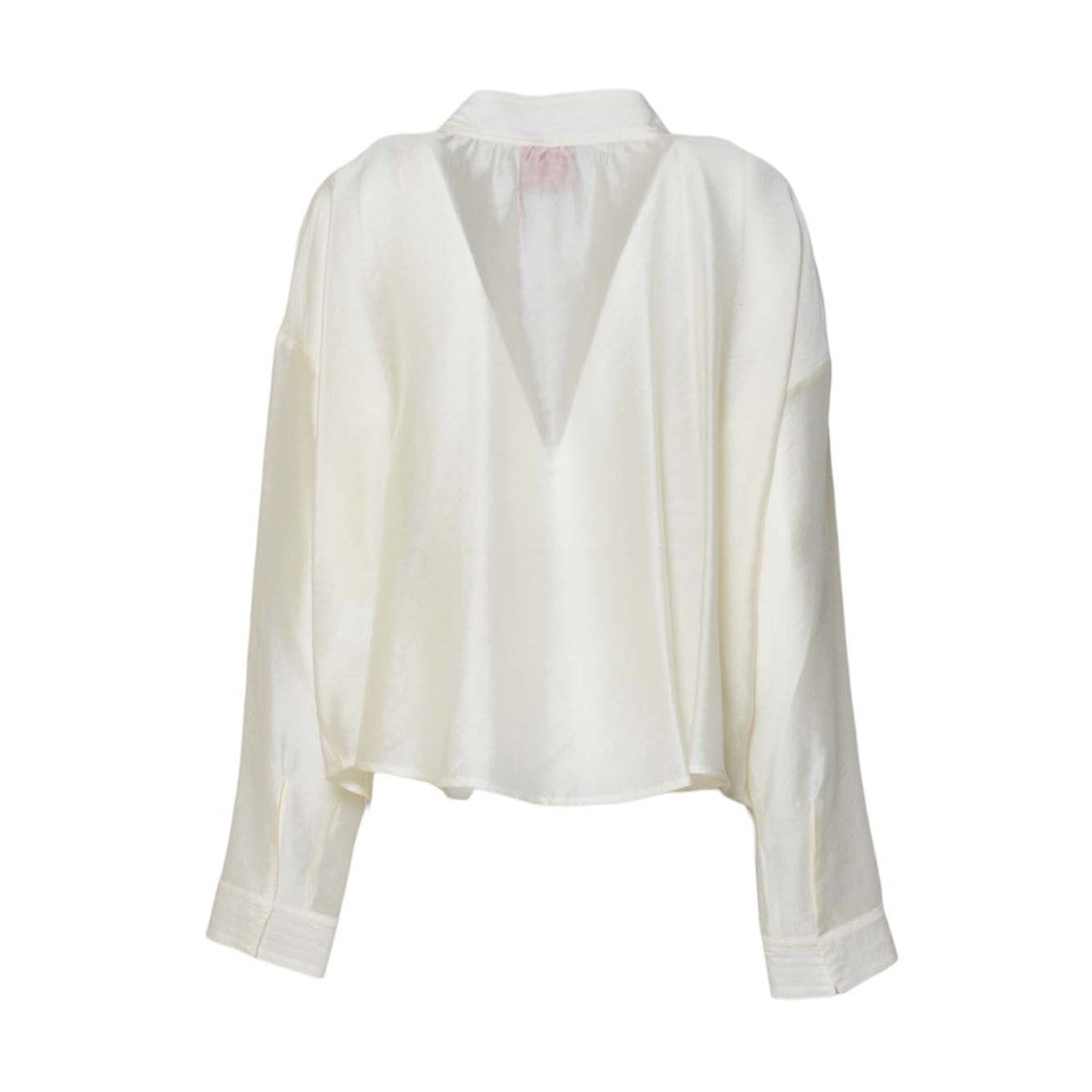 Merci Loose-Fitting Long-Sleeved Shirt With Deep V-Neckline