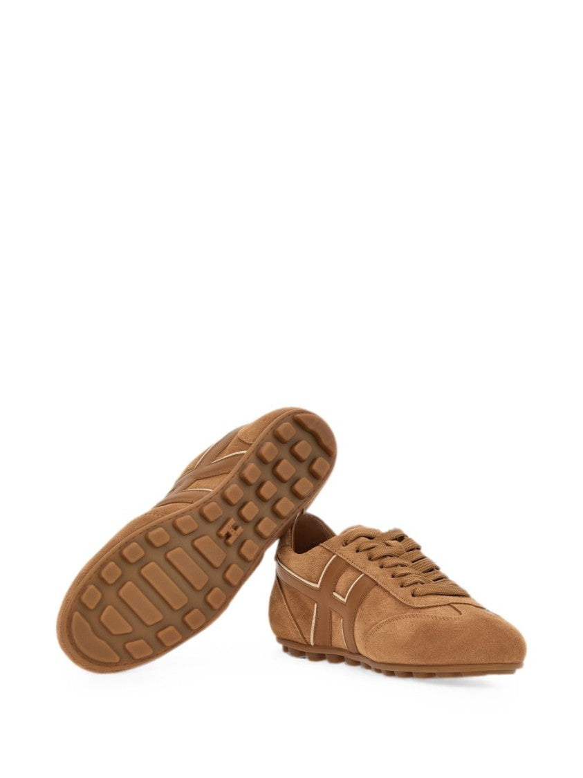 Hogan Low-Profile Suede Sneakers With Distinctive Side Panel Design