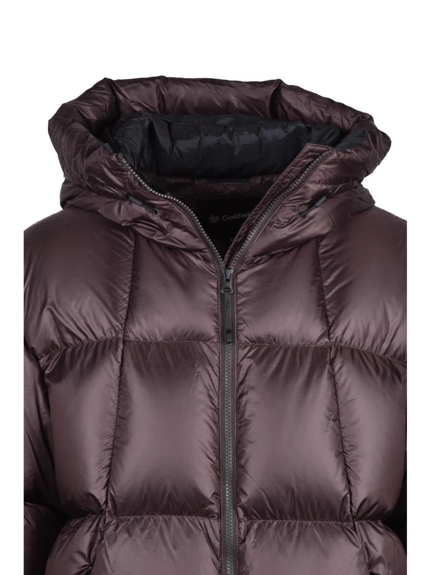 Goldwin Down Jacket With Puffy Quilted Design And High Collar