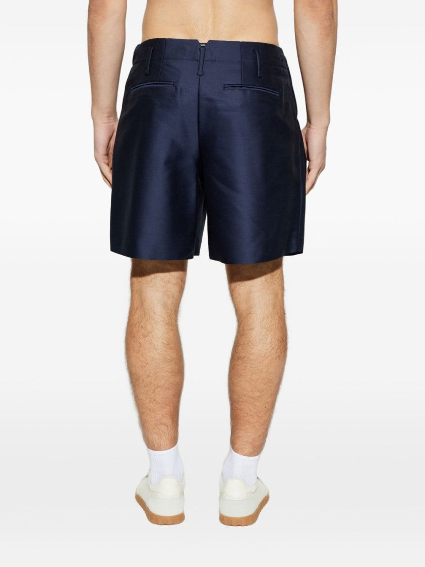 Kenzo Tailored Blue Silk And Nylon Shorts