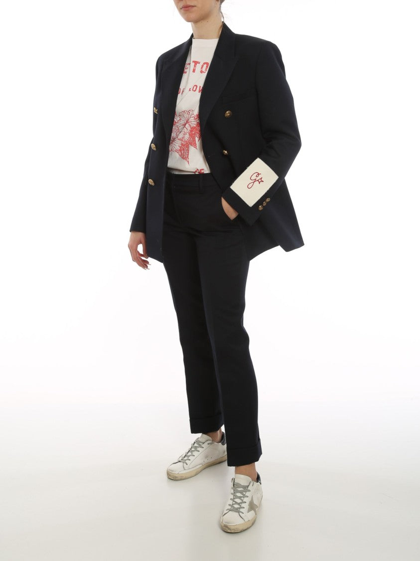 Golden Goose Blue Gold-Tone Buttons Wool Blazer