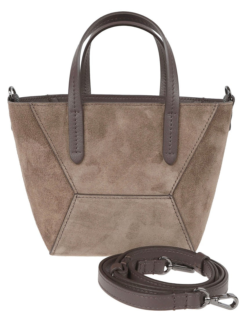 Brunello Cucinelli Compact Mini Suede Shoulder Bag