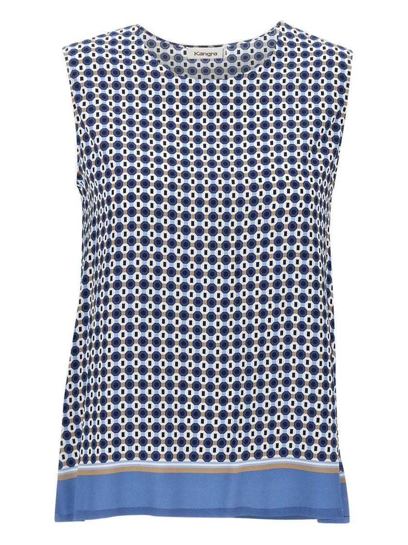 Kangra Geometric Print Sleeveless Top
