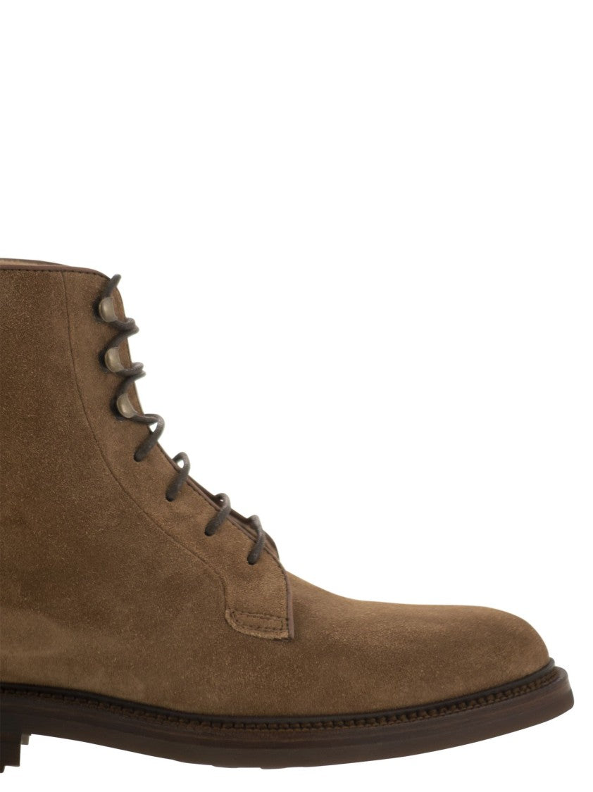 Brunello Cucinelli Brown Suede Lace-Up Boot